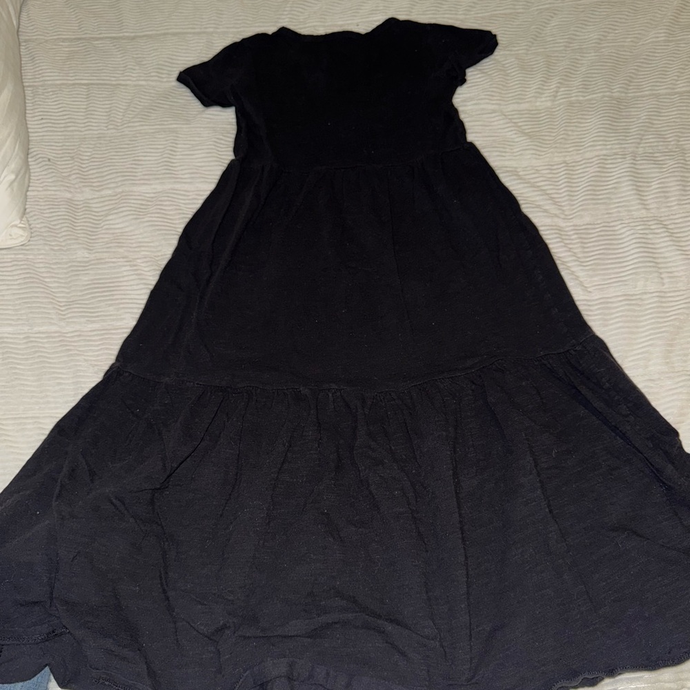 American Apparel Black Smocked Maxi Dress Casual A-line